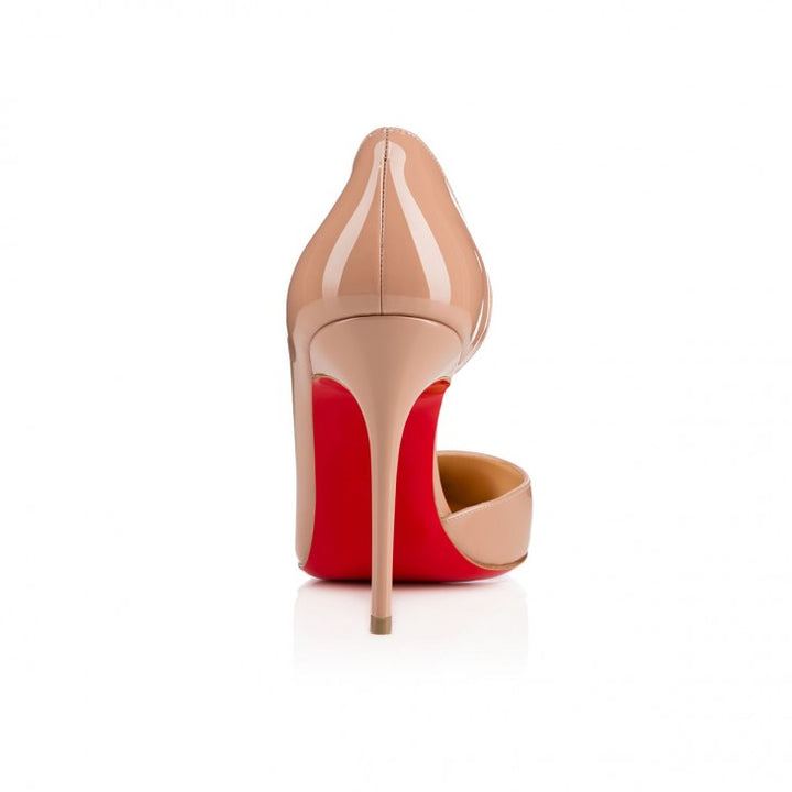 CHRISTIAN LOUBOUTIN IRIZA CALF PATENT 100MM PUMPS IN BLUSH