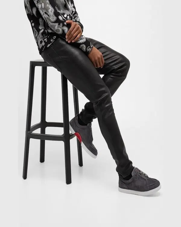 LOUBOUTIN JIMMY LOW-TOP SUEDE SNEAKERS