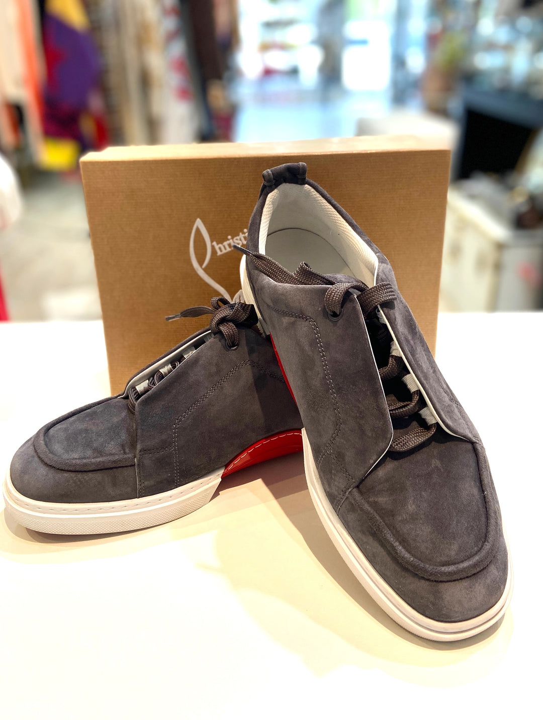 LOUBOUTIN JIMMY LOW-TOP SUEDE SNEAKERS