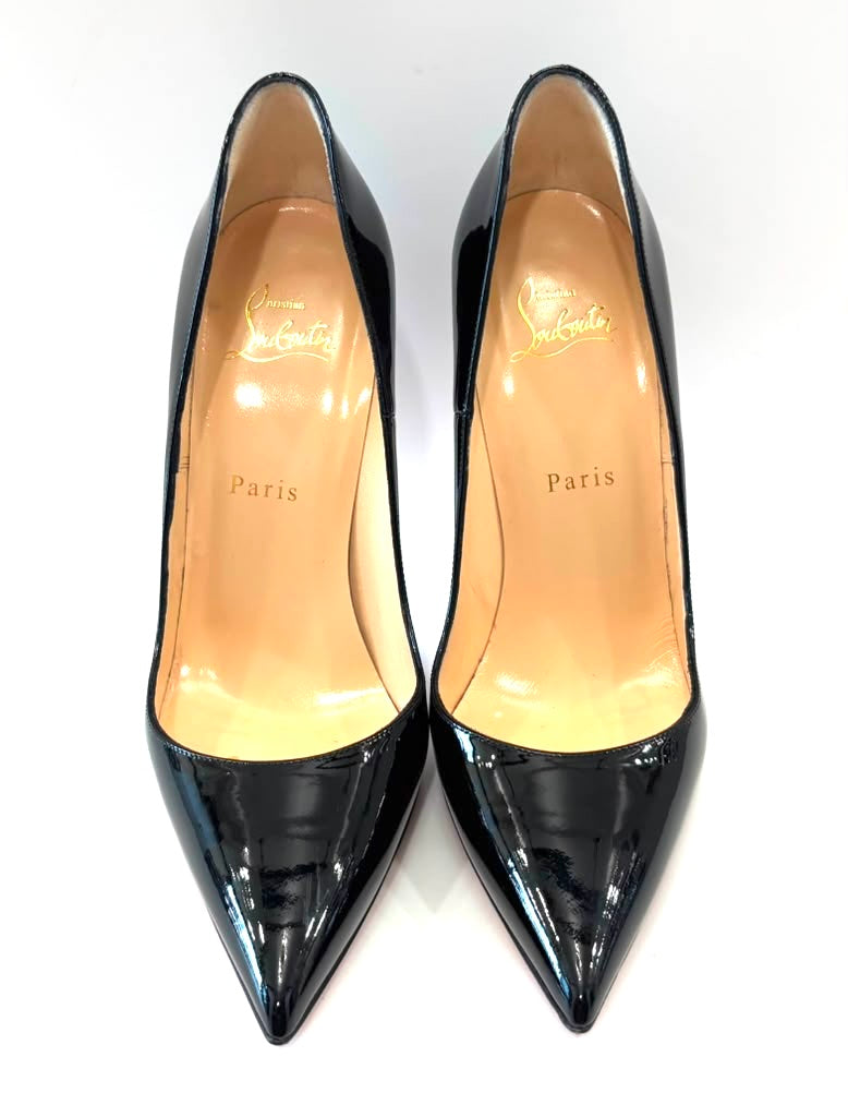 LOUBOUTIN KATE 120 PATENT CALF LEATHER PUMPS