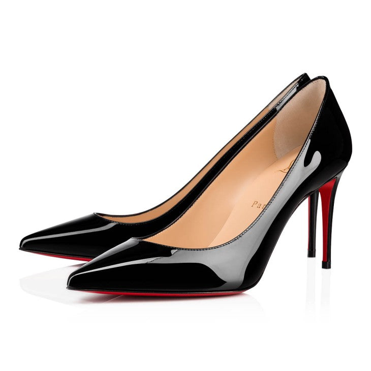 CHRISTIAN LOUBOUTIN SHINY PATENT LEATHER KATE 85 PUMPS