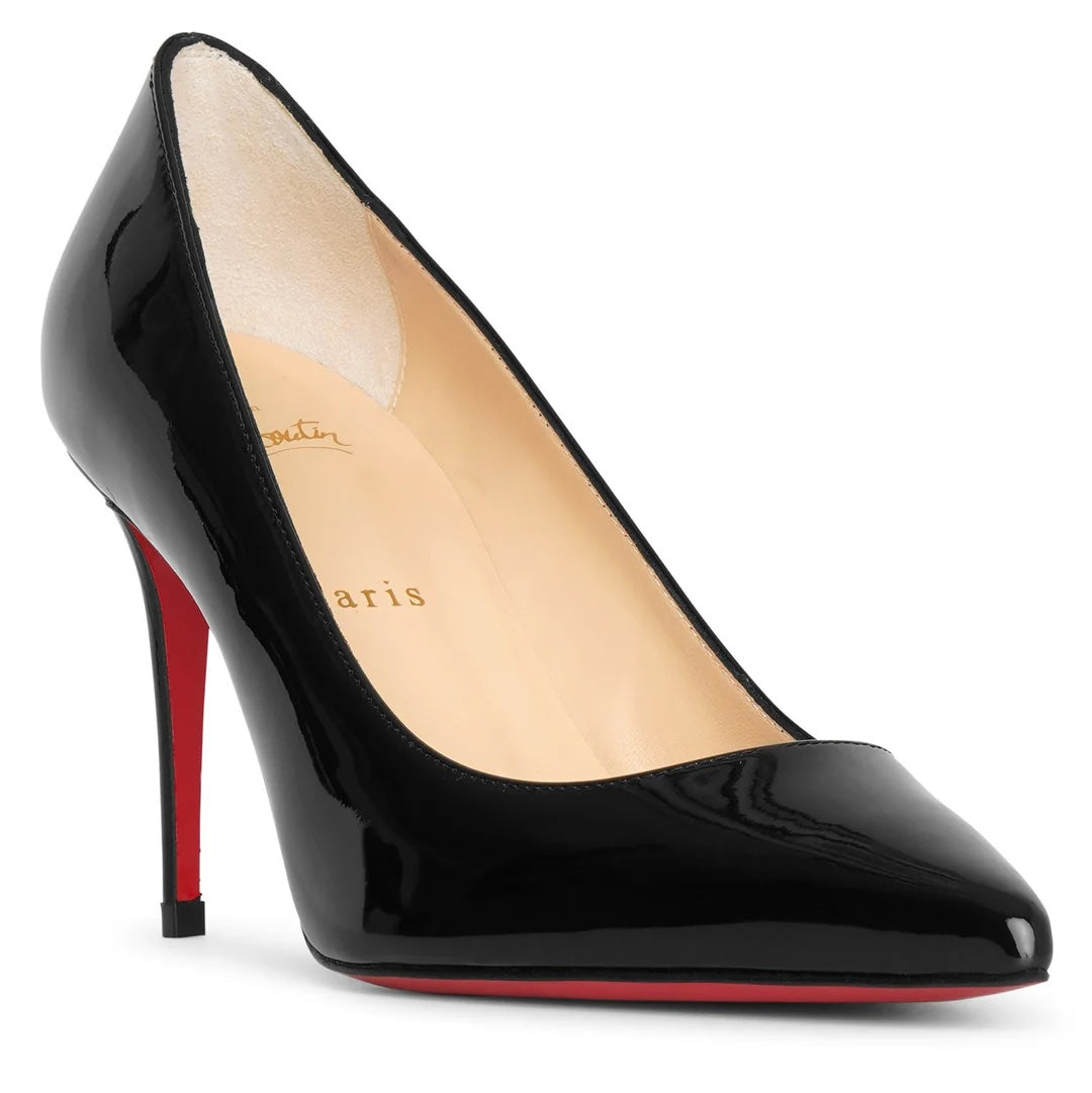 CHRISTIAN LOUBOUTIN SHINY PATENT LEATHER KATE 85 PUMPS