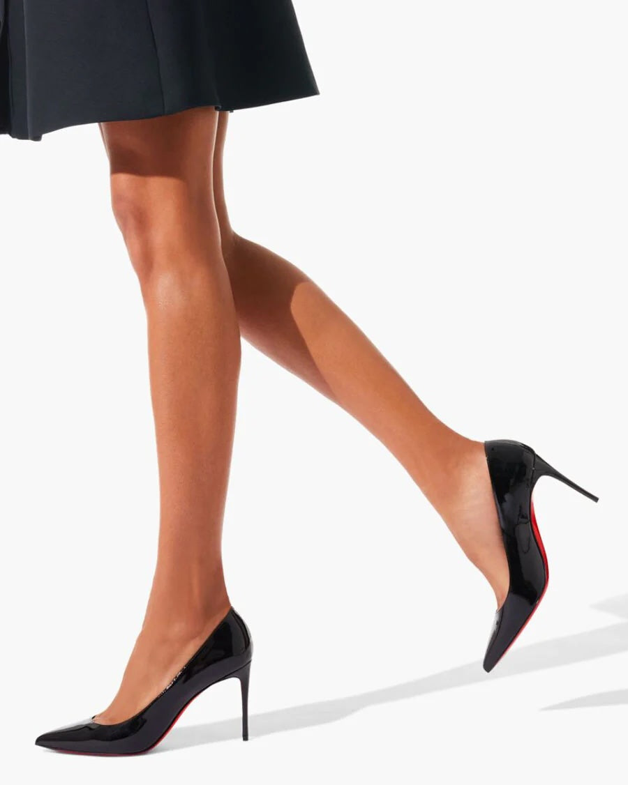 CHRISTIAN LOUBOUTIN SHINY PATENT LEATHER KATE 85 PUMPS