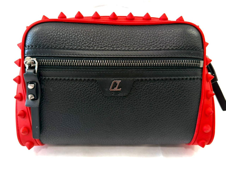 LOUBOUTIN CALFSKIN LEATHER LOUBITOWN SPIKES CROSSBODY BAG