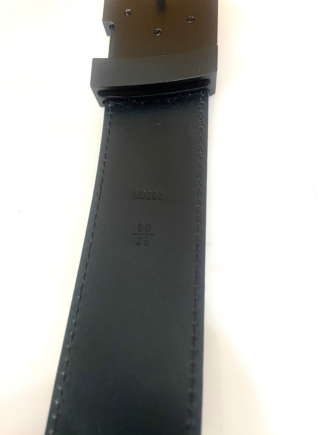 CHRISTIAN LOUBOUTIN LOUIS STUD EMBELLISHED BUCKLE CALFSKIN BELT