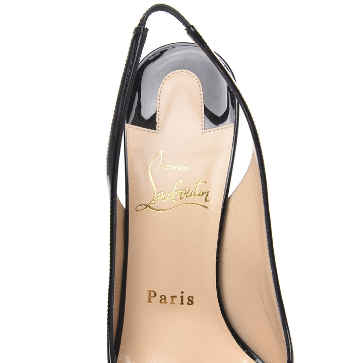 LOUBOUTIN PATENT PRIVATE NUMBER SLINGBACK PUMPS