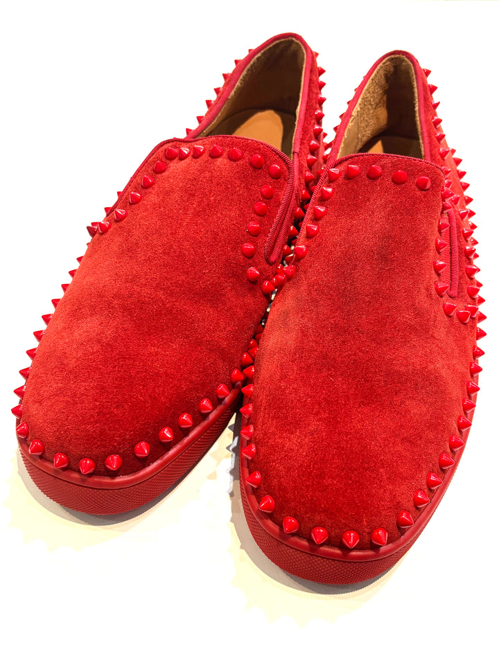 LOUBOUTIN PIK VEAU VELOURS BOAT SNEAKERS
