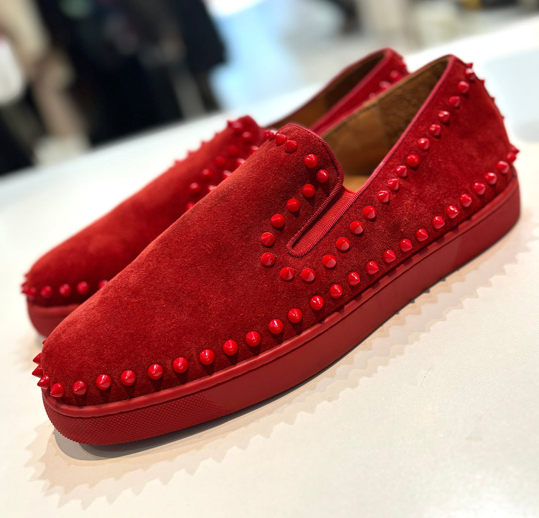 LOUBOUTIN PIK VEAU VELOURS BOAT SNEAKERS