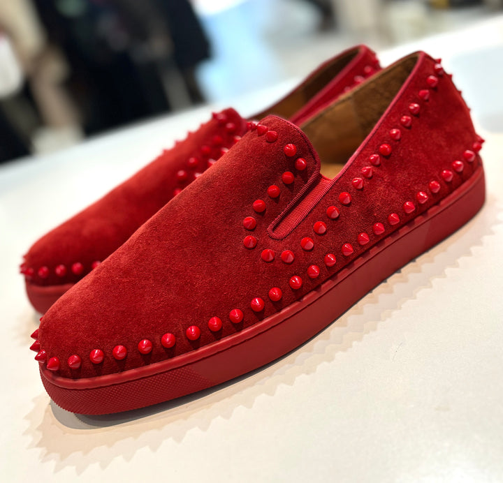 LOUBOUTIN PIK VEAU VELOURS BOAT SNEAKERS