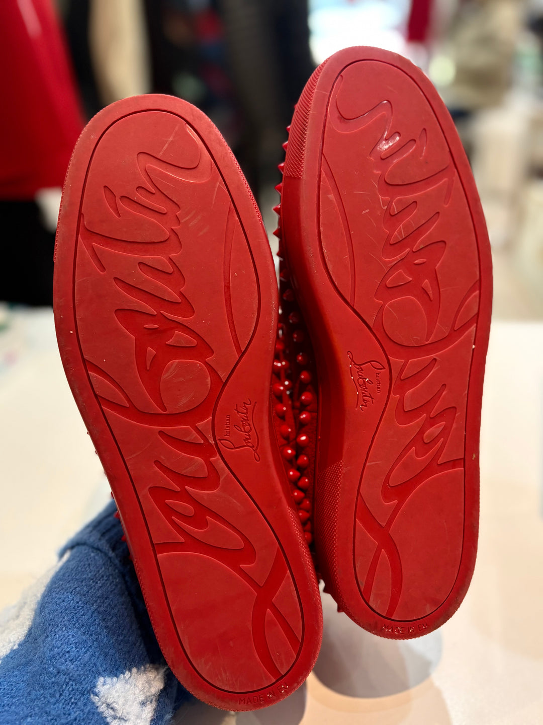 LOUBOUTIN PIK VEAU VELOURS BOAT SNEAKERS
