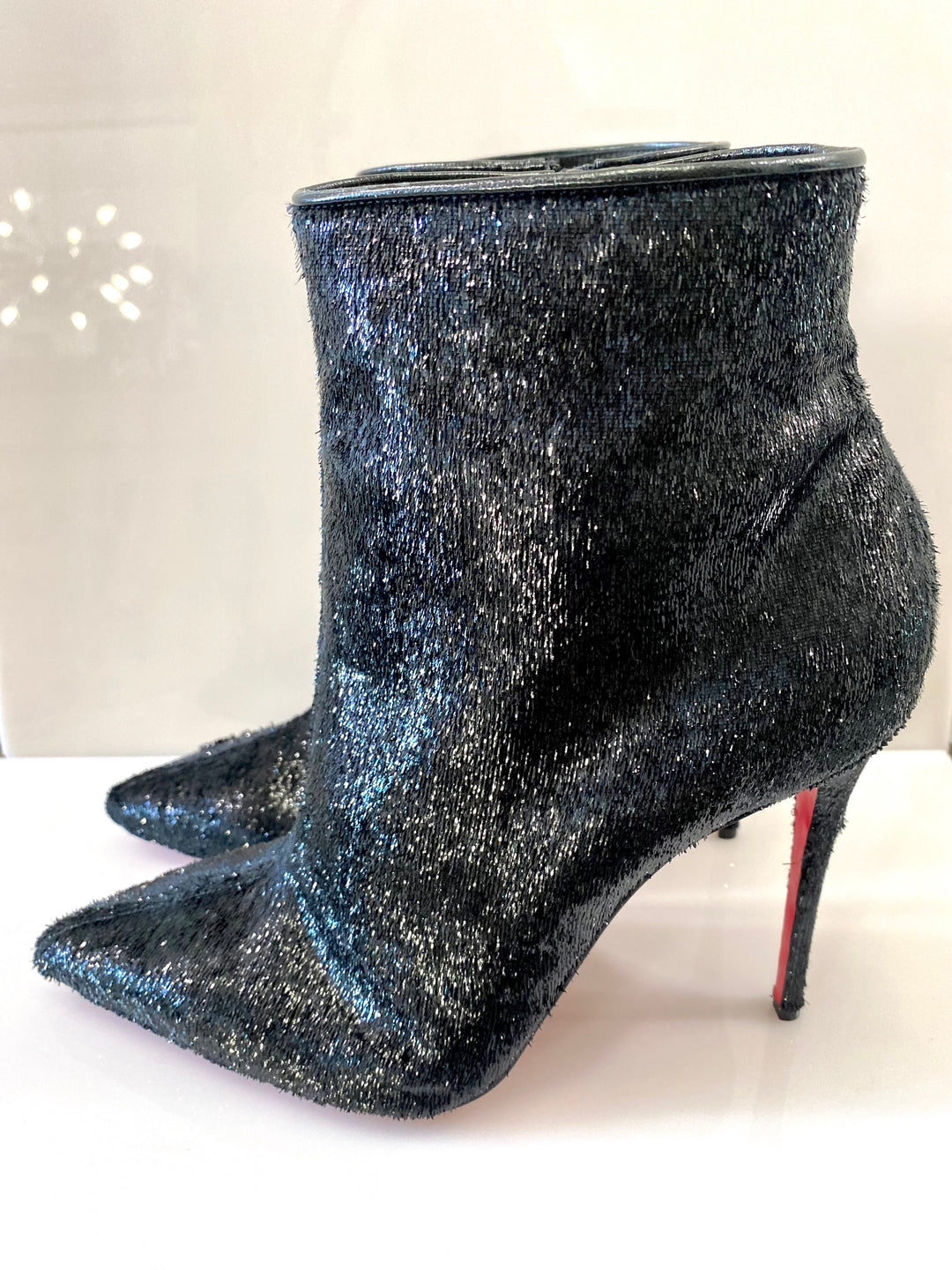 CHRISTIAN LOUBOUTIN VELOURS SO KATE 100 ANKLE BOOTS