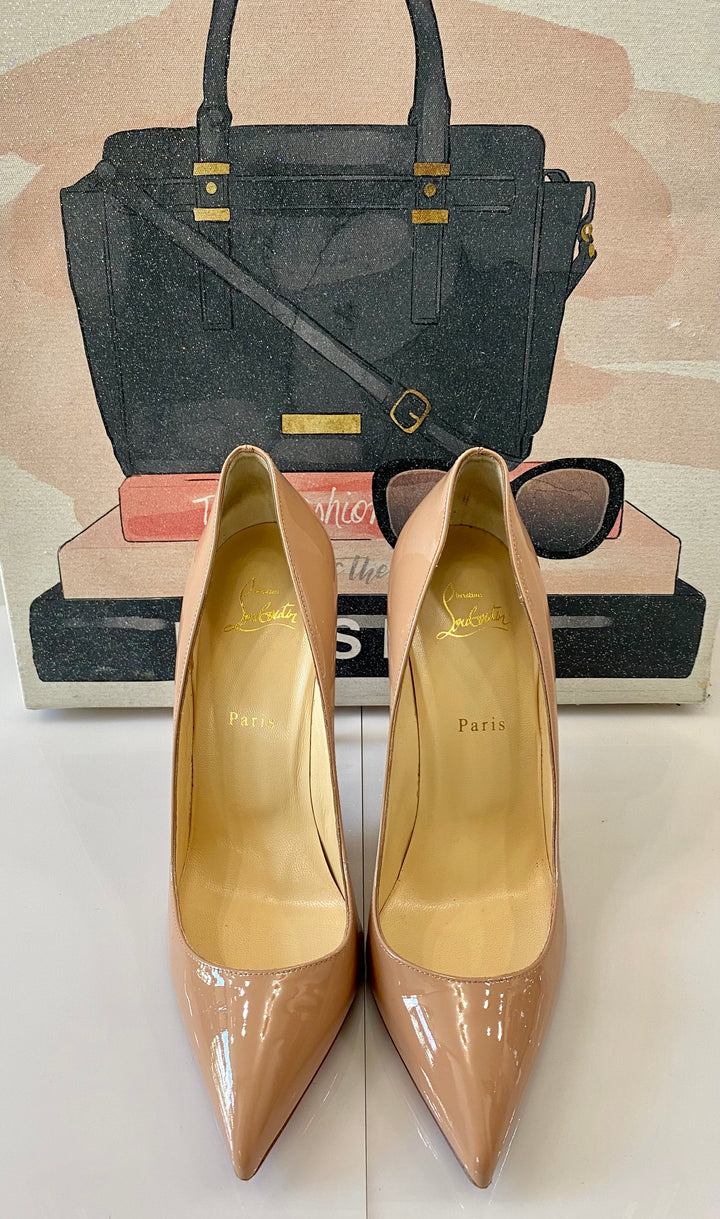 CHRISTIAN LOUBOUTIN SO KATE PATENT LEATHER PUMPS