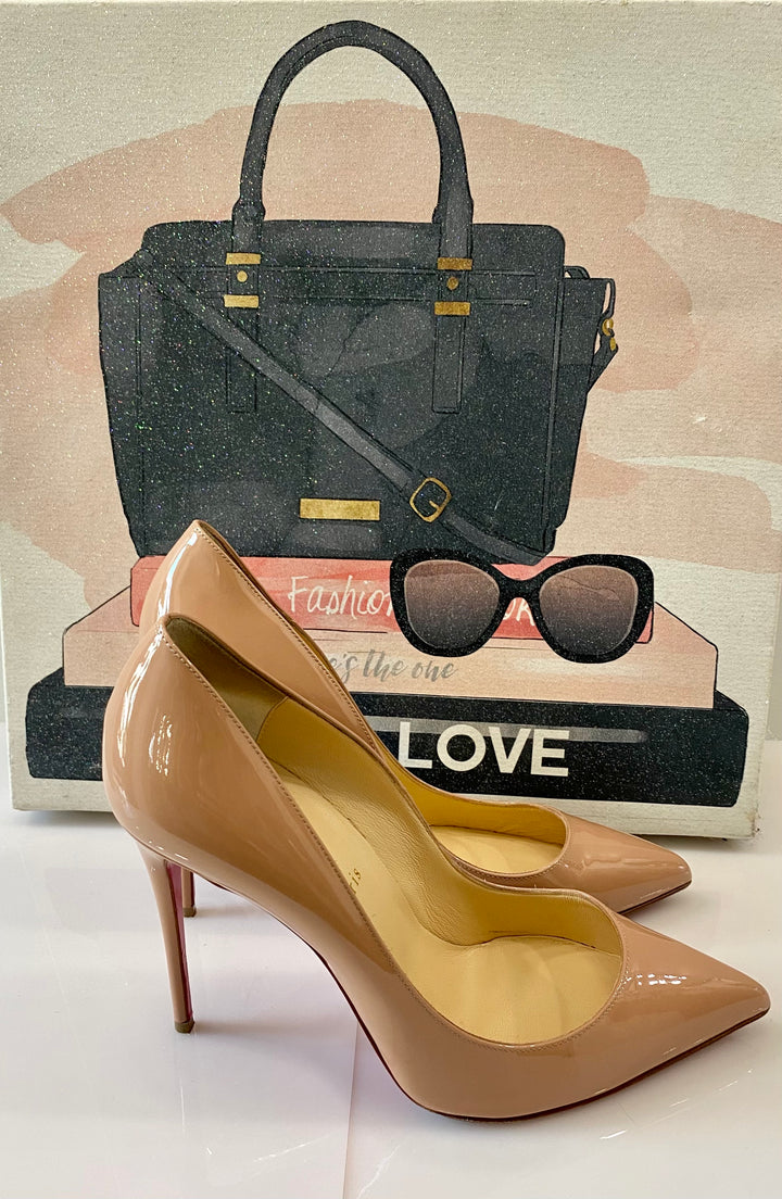 CHRISTIAN LOUBOUTIN SO KATE PATENT LEATHER PUMPS