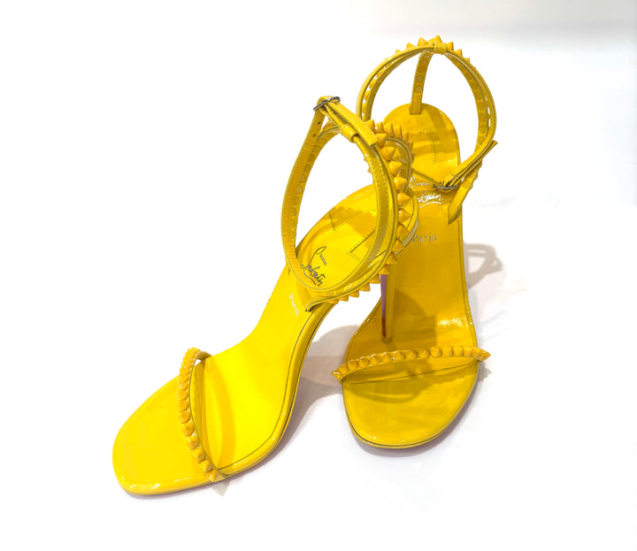 LOUBOUTIN SO ME 100 TONAL SPIKE LEATHER SANDALS