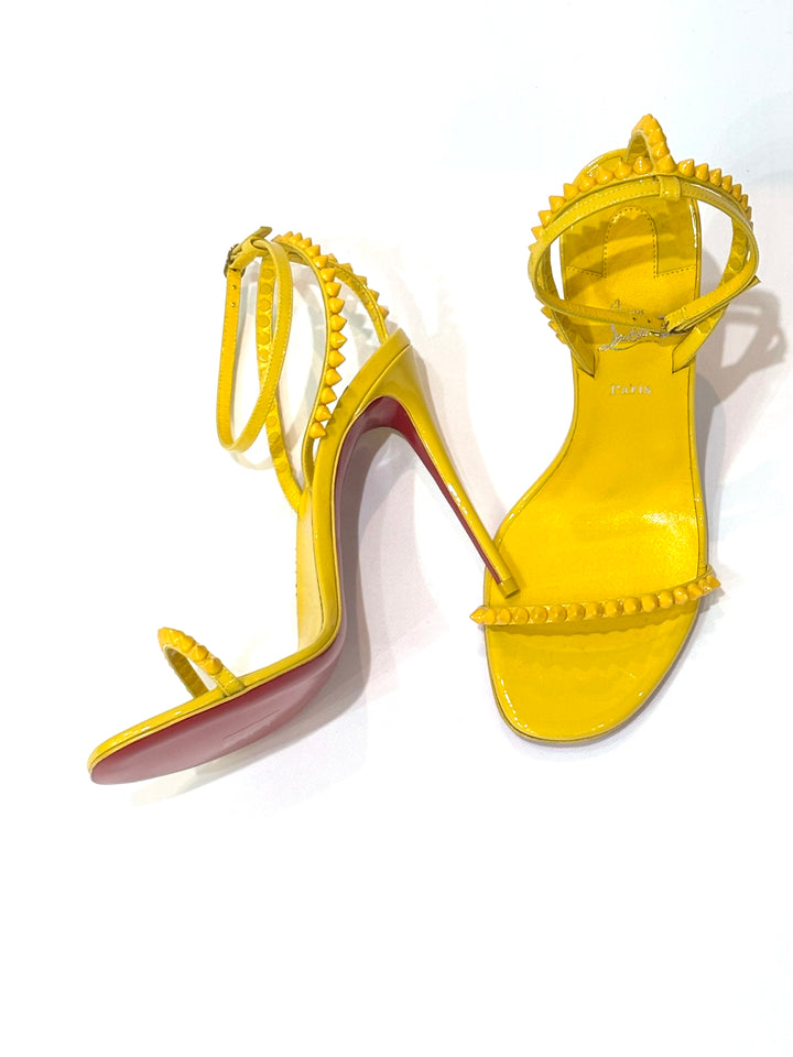 LOUBOUTIN SO ME 100 TONAL SPIKE LEATHER SANDALS