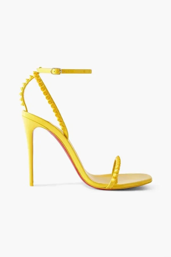 LOUBOUTIN SO ME 100 TONAL SPIKE LEATHER SANDALS