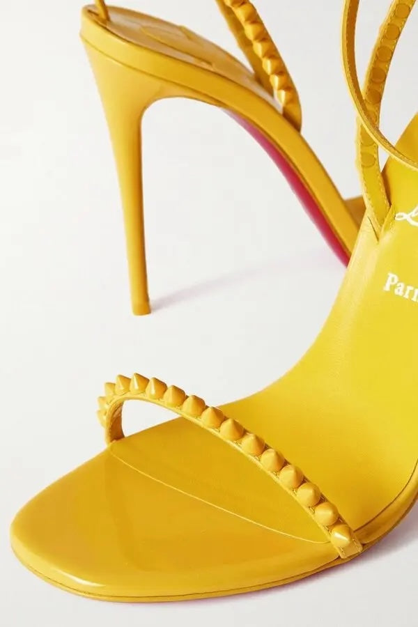 LOUBOUTIN SO ME 100 TONAL SPIKE LEATHER SANDALS