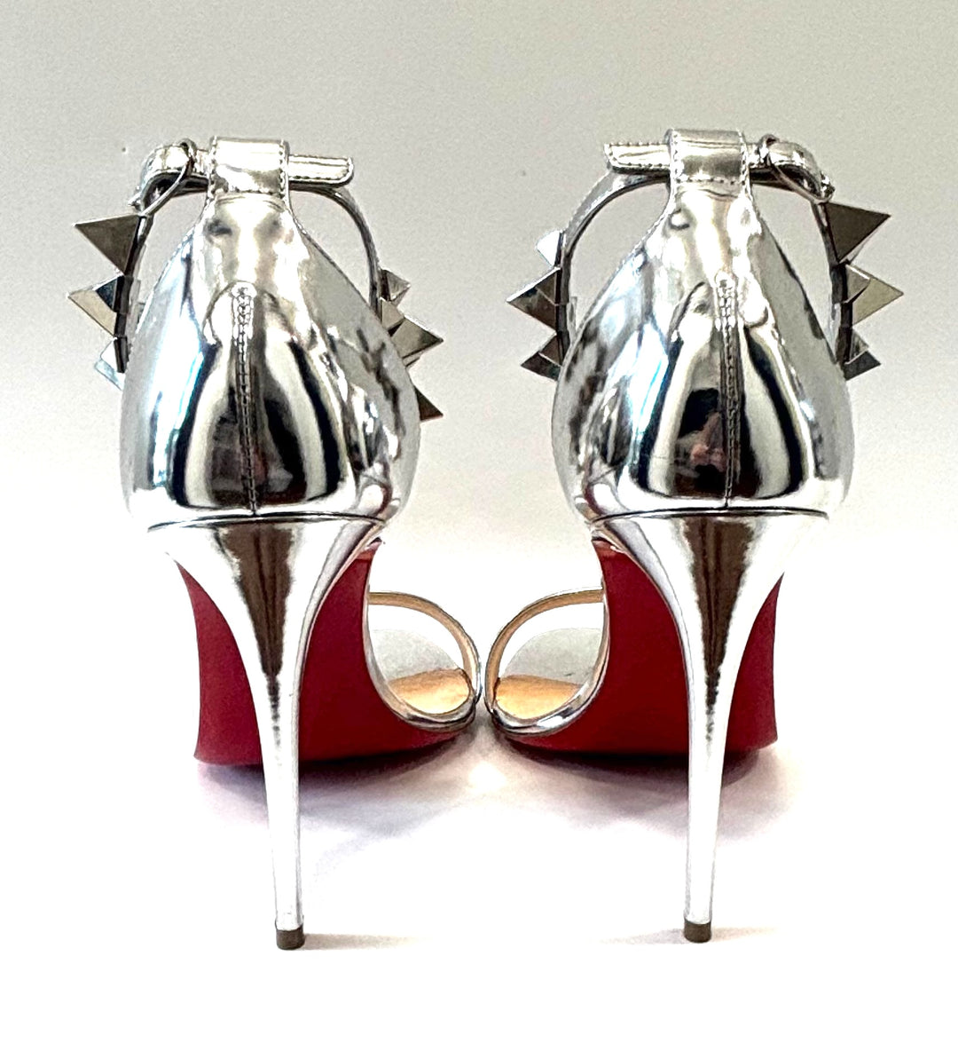 LOUBOUTIN SPECCHIO CALFSKIN PLANETAVA 100 SOIKE SANDALS