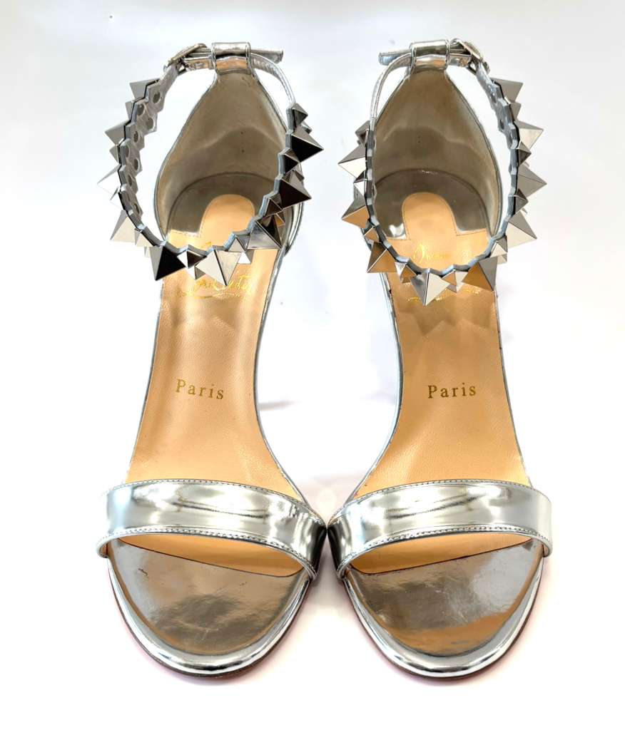 LOUBOUTIN SPECCHIO CALFSKIN PLANETAVA 100 SOIKE SANDALS