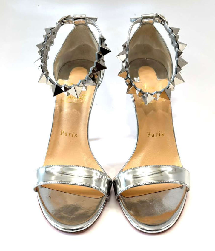 LOUBOUTIN SPECCHIO CALFSKIN PLANETAVA 100 SOIKE SANDALS