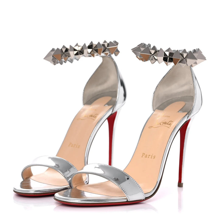 LOUBOUTIN SPECCHIO CALFSKIN PLANETAVA 100 SOIKE SANDALS