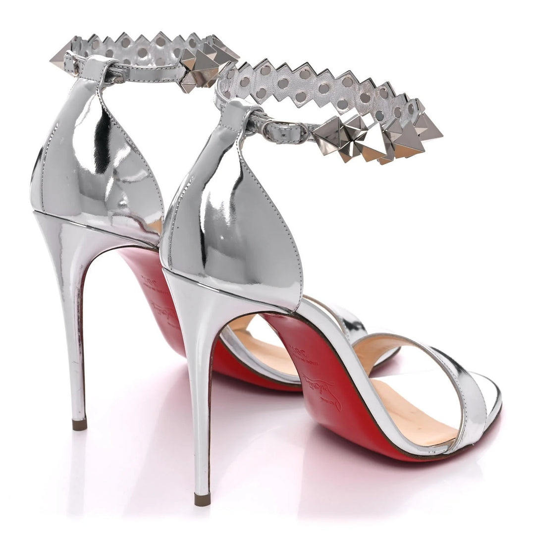 LOUBOUTIN SPECCHIO CALFSKIN PLANETAVA 100 SOIKE SANDALS