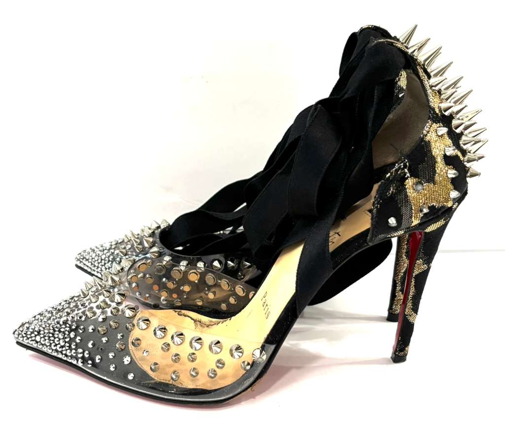 LOUBOUTIN MECHANTE REINE STUDDED PUMPS