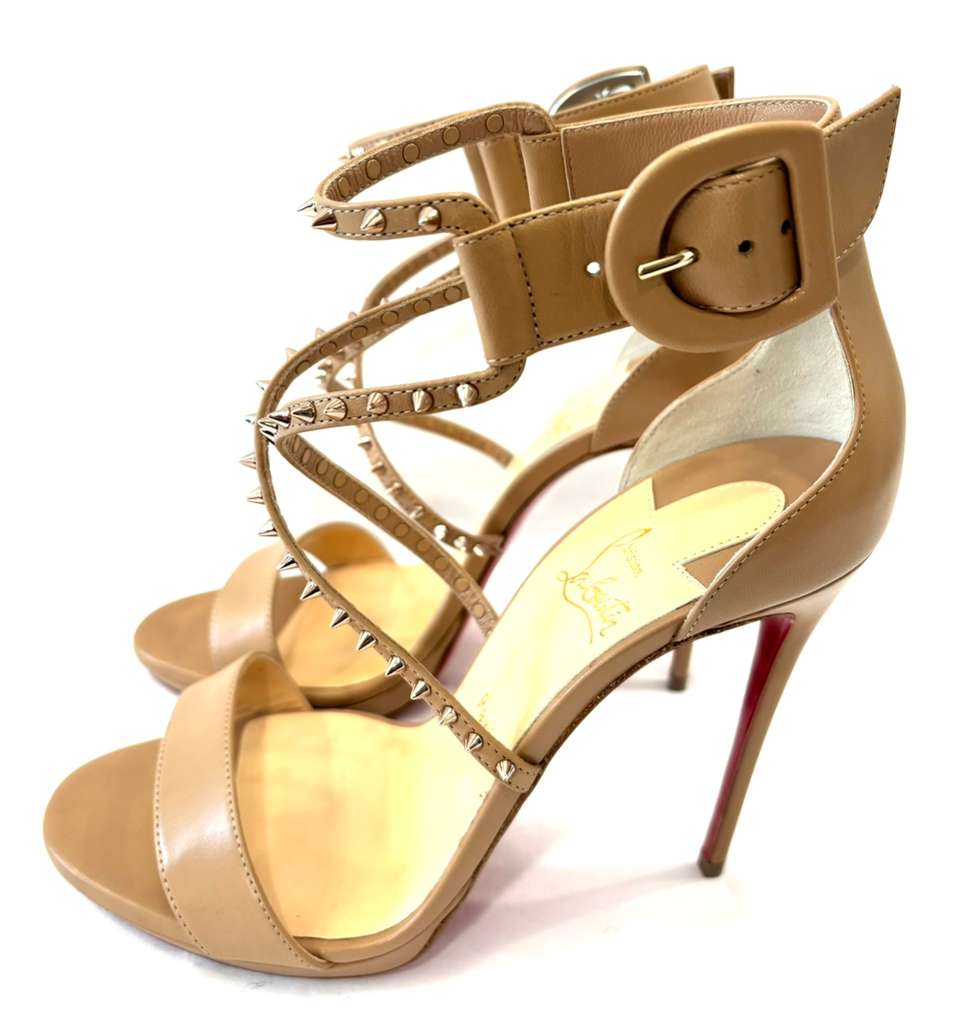 LOUBOUTIN CHOCA LUX PLATFORM LEATHER 120MM SANDALS