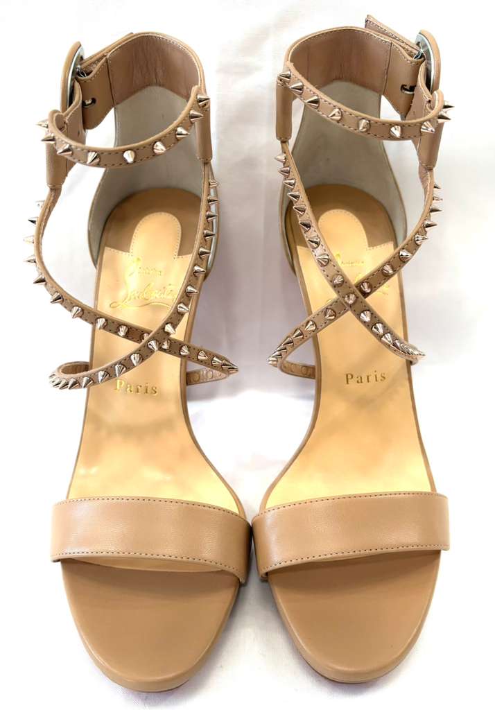 LOUBOUTIN CHOCA LUX PLATFORM LEATHER 120MM SANDALS