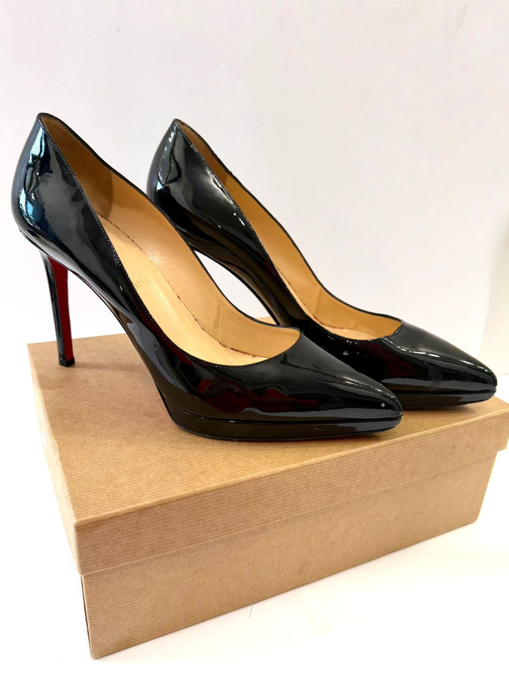 LOUBOUTIN PIGALLE PLATO PATENT CALF LEATHER 100 PUMPS