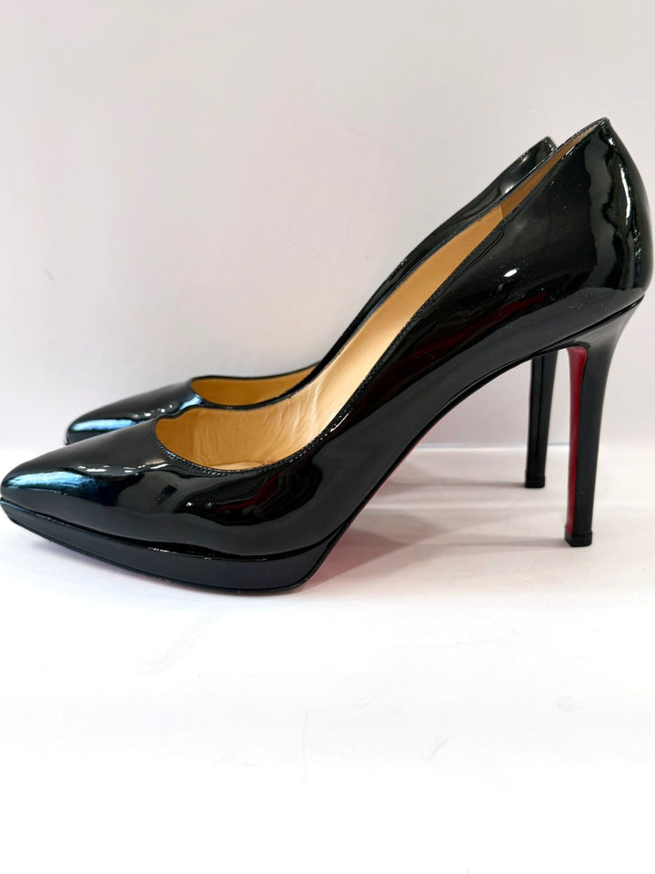 LOUBOUTIN PIGALLE PLATO PATENT CALF LEATHER 100 PUMPS