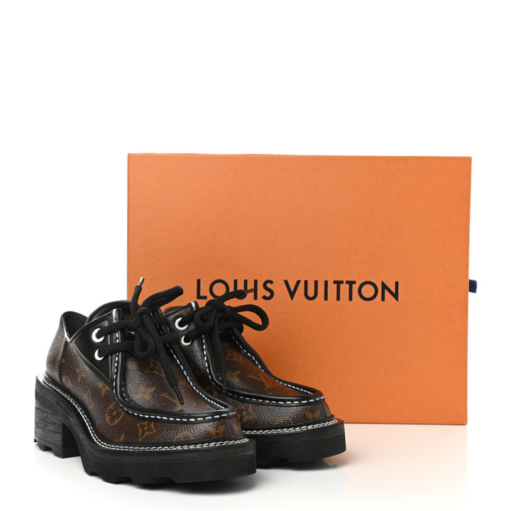 LOUIS VUITTON MONOGRAM CALFSKIN BEAUBOURG PLATFORM DERBY  display picture 1