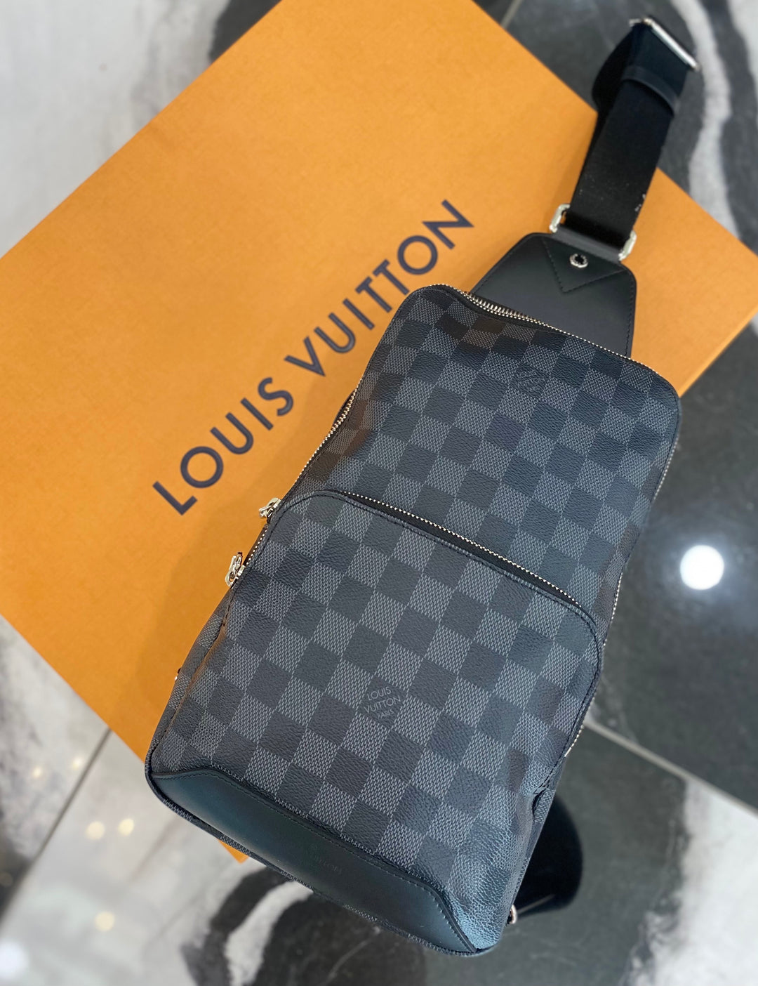 LOUIS VUITTON DAMIER GRAPHITE AVENUE SLING CROSSBODY BACKPACK