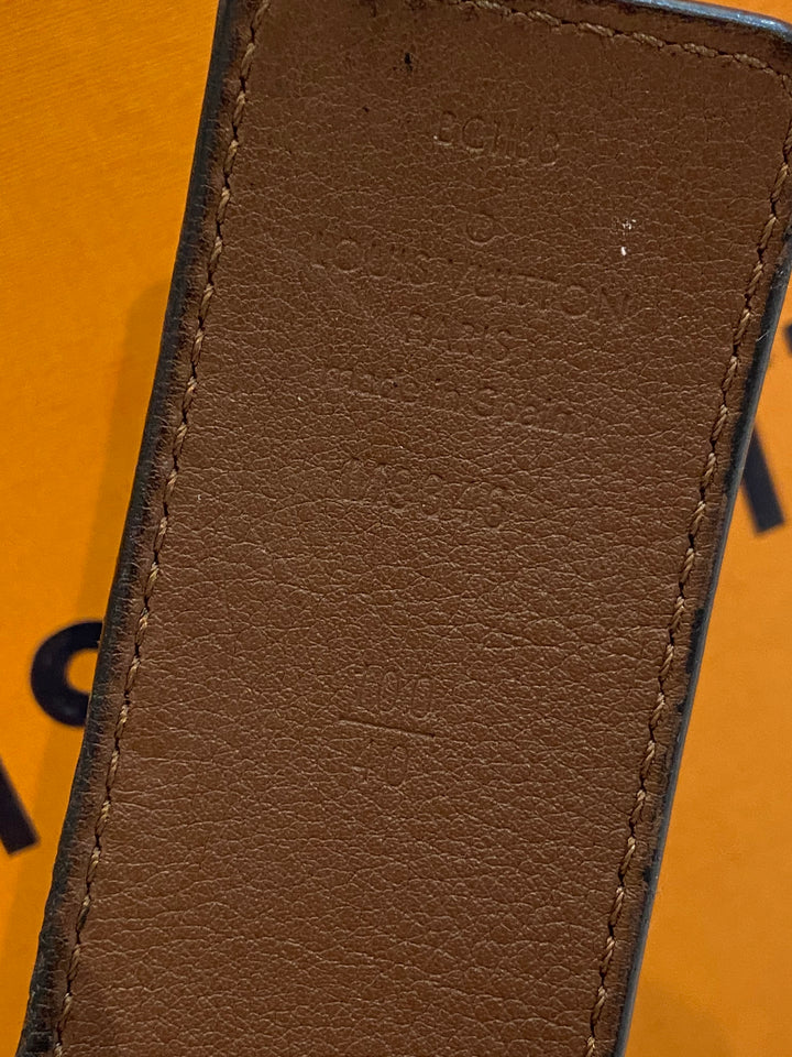 LOUIS VUITTON BLACK MONOGRAM LV BUCKLE BELT