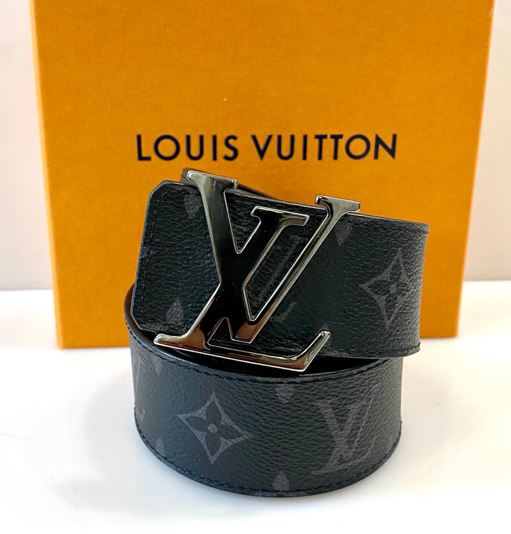 LOUIS VUITTON CALFSKIN MONOGRAM ECLIPSE 40MM LV INITIALS REVERSIBLE BELT