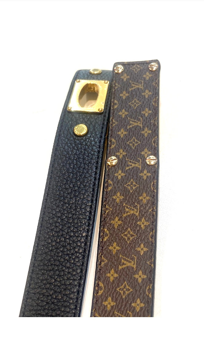 LOUIS VUITTON CALFSKIN MONOGRAM LOCK ME REVERSIBLE BELT