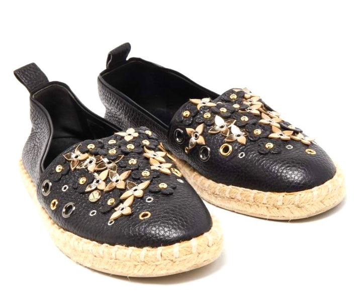 LOUIS VUITTON CALFSKIN LEATHER TROPICAL BLOOM ESPADRILLS
