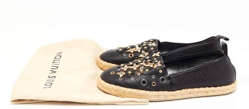 LOUIS VUITTON CALFSKIN LEATHER TROPICAL BLOOM ESPADRILLS