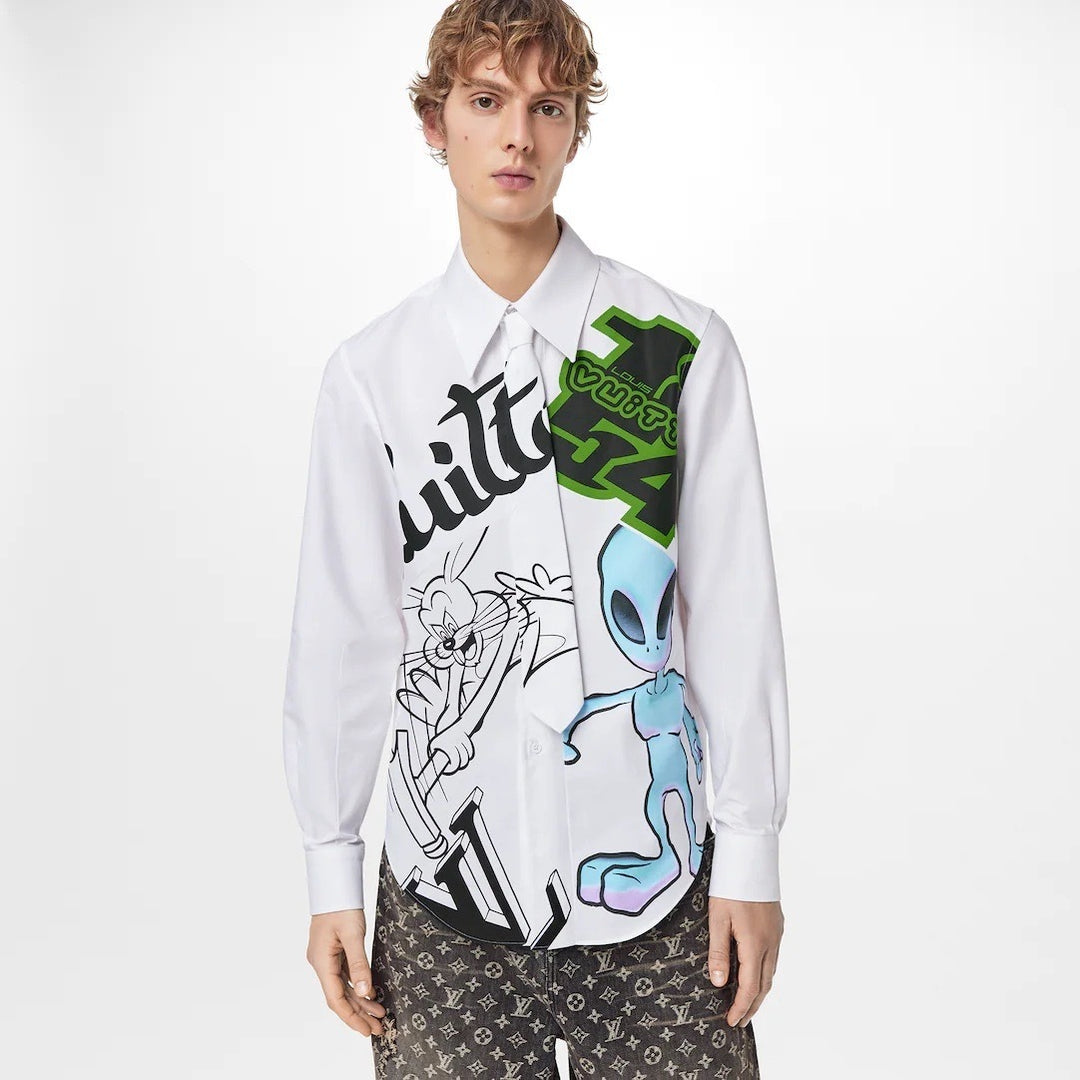 LOUIS VUITTON CARTOON ALIEN GRAPHIC BUTTON DOWN SHIRT – Caroline's