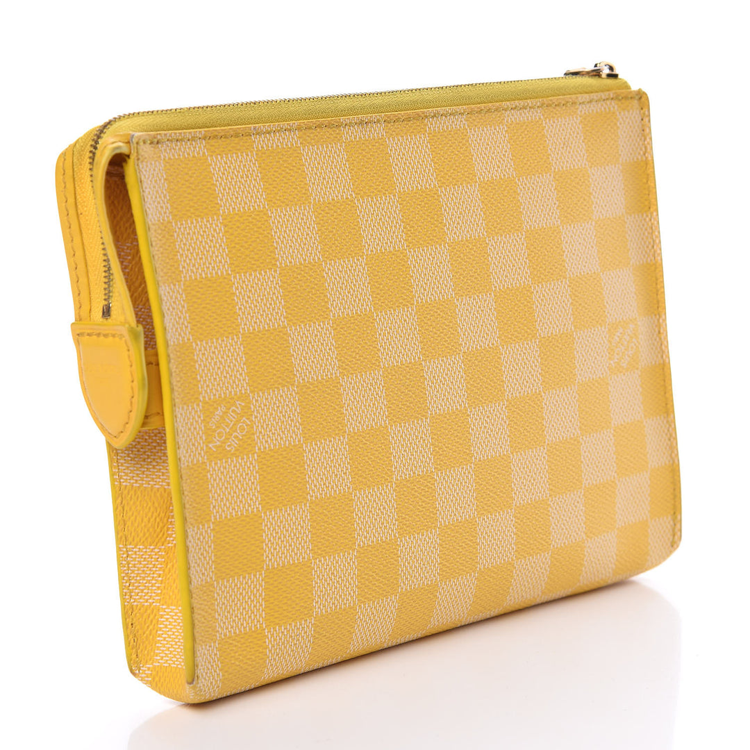 LOUIS VUITTON DAMIER COULERURS ELEMENT CLUTCH IN MIMOSA
