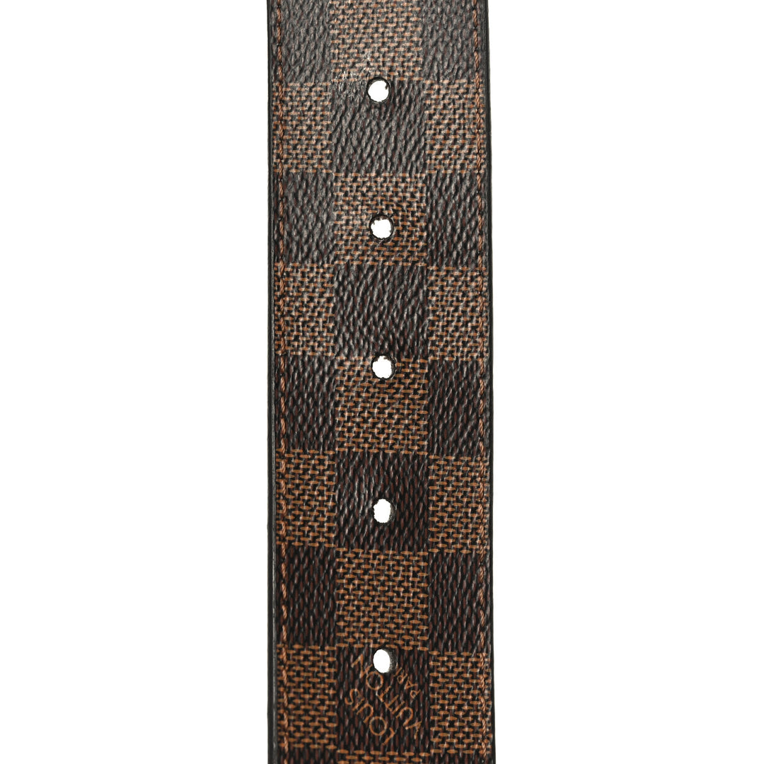 LOUIS VUITTON DAMIER EBENE 40MM LV INITIALS BELT