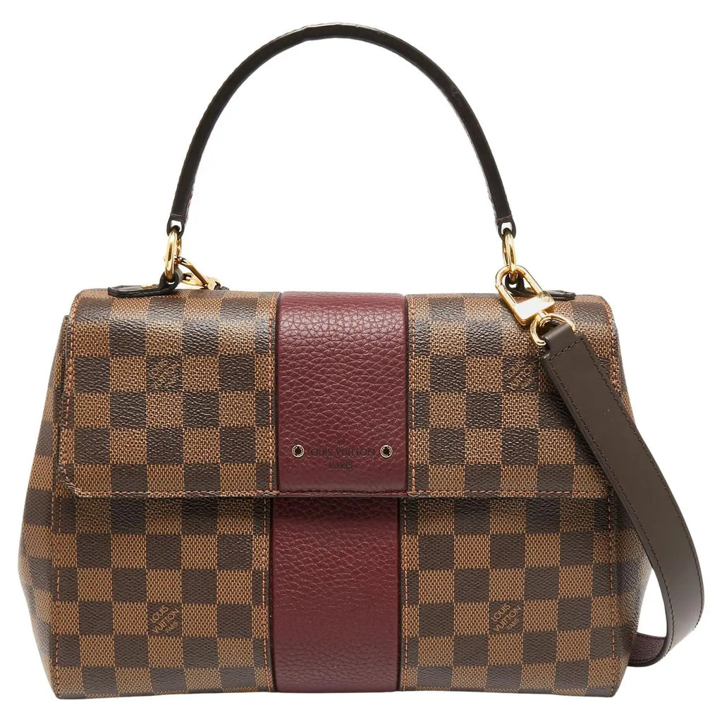 LOUIS VUITTON Bond Street MM Damier Canvas Crossbody Bag Bordeaux