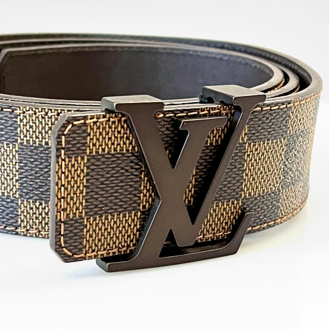 LOUIS VUITTON DAMIER EBENE LV INITIALES BELT