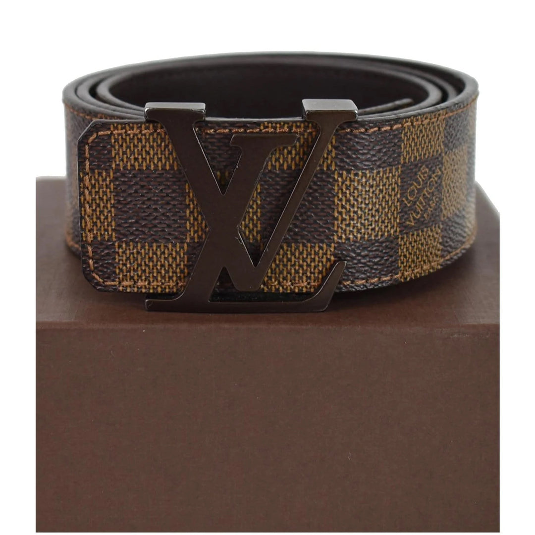 LOUIS VUITTON DAMIER EBENE LV INITIALES BELT