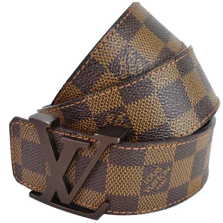 LOUIS VUITTON DAMIER EBENE LV INITIALES BELT