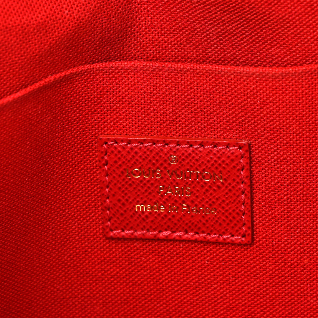 LOUIS VUITTON DAMIER EBENE FELICIE POCHETTE CHAIN WALLET