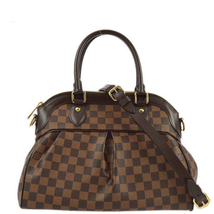LOUIS VUITTON DAMIER EBENE TREVI PM SATCHEL BAG