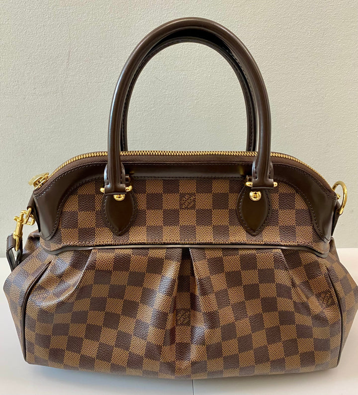 LOUIS VUITTON DAMIER EBENE TREVI PM SATCHEL BAG