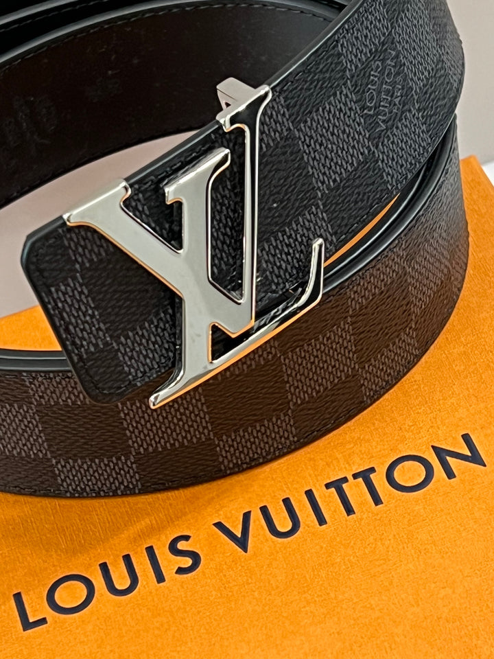 LOUIS VUITTON LV INITIALS DAMIER GRAPHITE BELT – Caroline's