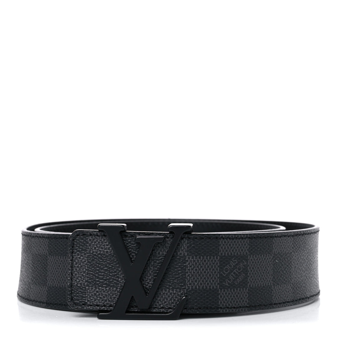 LOUIS VUITTON DAMIER GRAPHITE LV INITIALS 40MM BELT